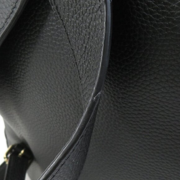 Auth COACH Backpack Black Leather/Goldtone - - Picture 8 of 14